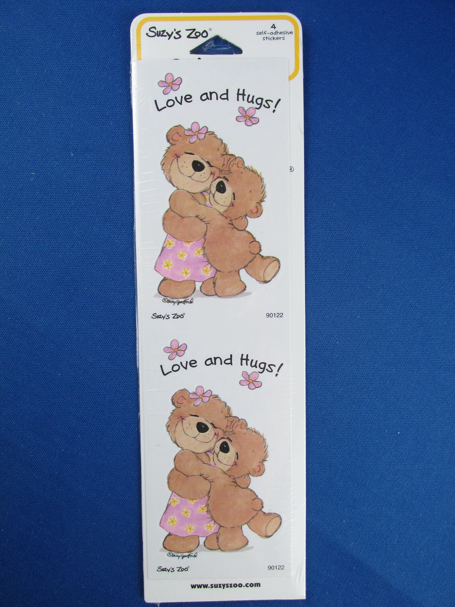 Suzy's Zoo Stickers Love and Hugs 4 Squares Etsy