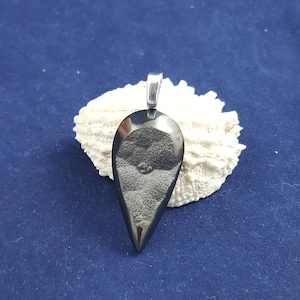 Hematite Colored Titanium Coated Quartz Druzy Pendant