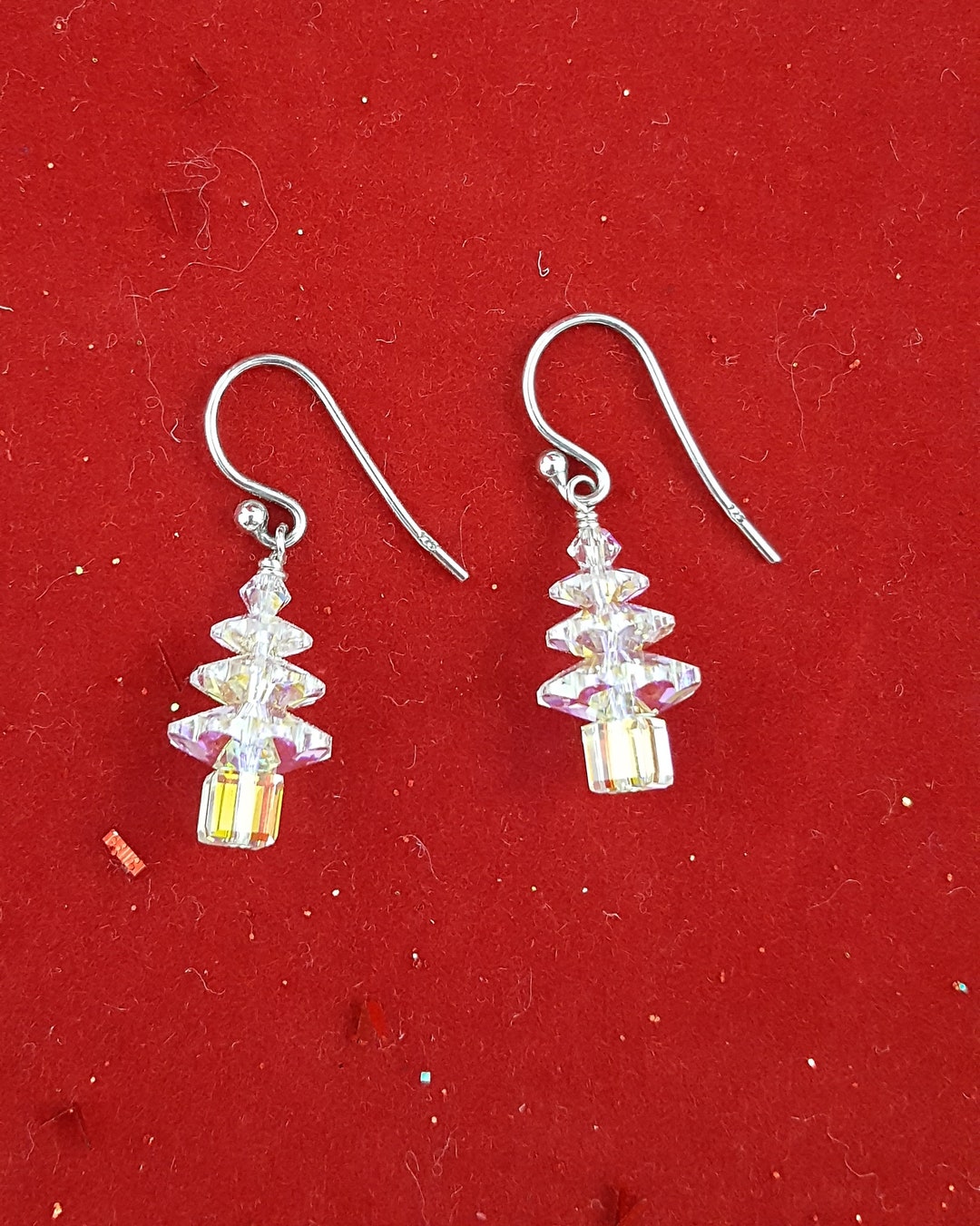 Swarovski Crystal Christmas Tree Earrings Etsy