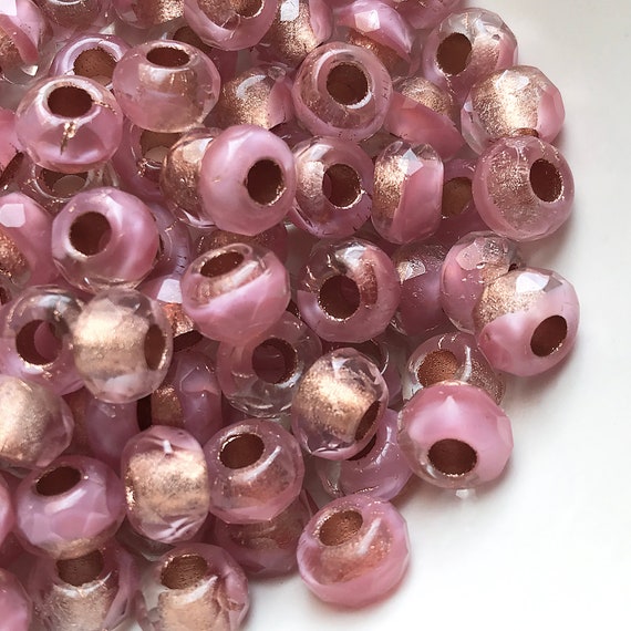 Czech large hole tire rondelles faceted beads purple 6 x 9 mm pack of 10