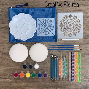 Dot Painting Mandala Kit , 10 Dotting Painting Tools, Stencil, Guide and  More. Beginner 