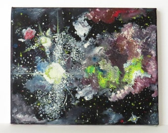 Nebula Painting, Galaxy Art, Original Oil Painting on Canvas, Space Painting, Small Impressionist Painting, Cosmic Art, Cosmos Painting