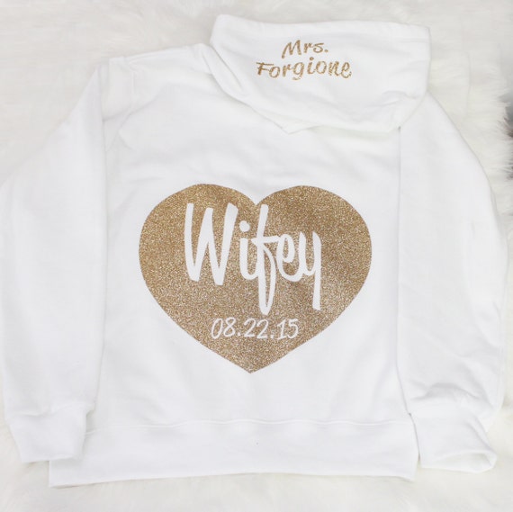 Personalize Wifey full-zip Hoodie with Date. Bridesmaid | Etsy