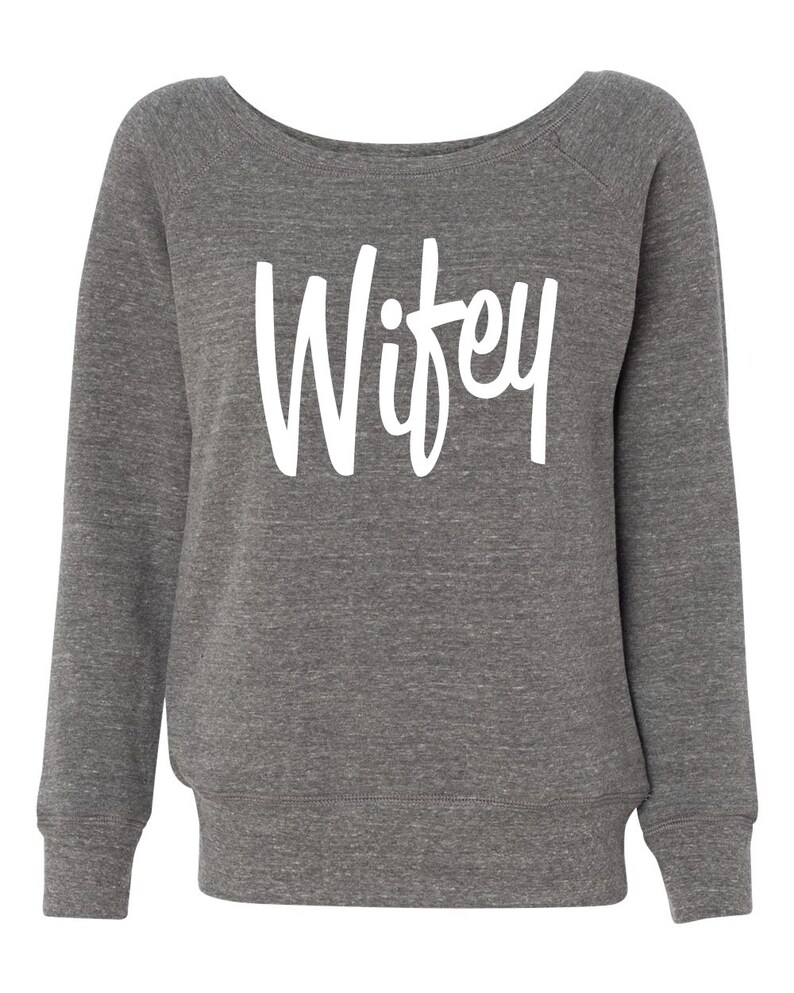 Wifey shirt wifey black off-shoulder slouchy sweater | Etsy