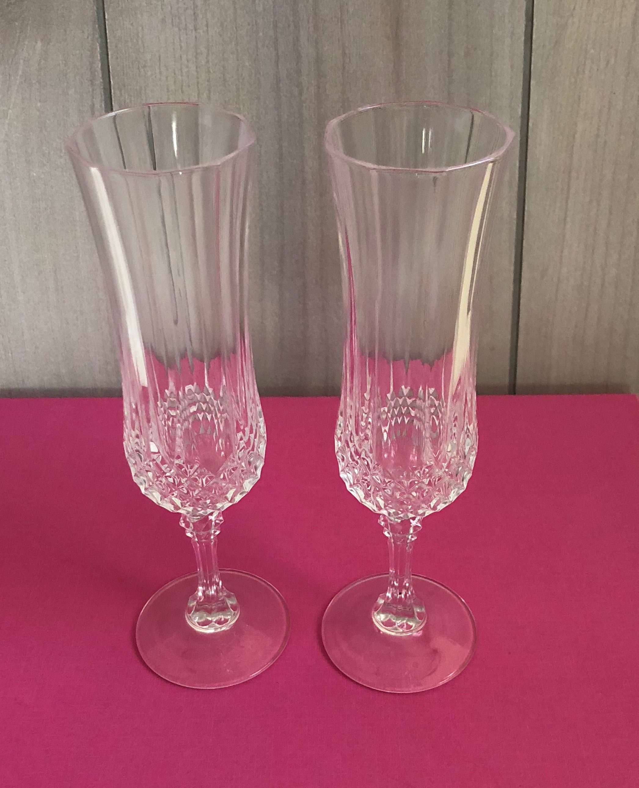 Six Crystal Champagne Flutes by Cristal d'Arques Etsy