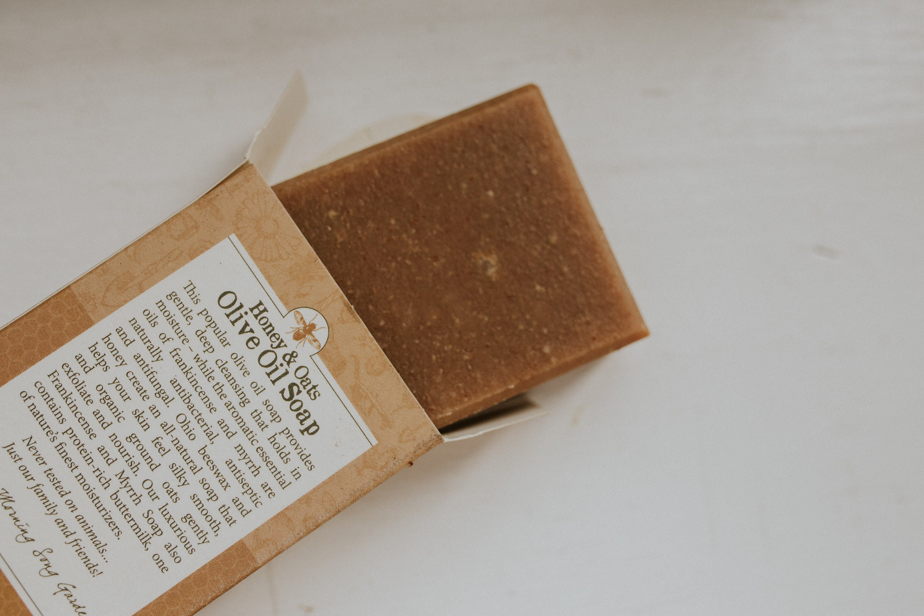 Frankincense & Myrrh Honey and Oats Olive Oil Soap Patchouli Acne Face and Body Soap Exfoliating