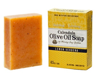 Lemon Verbena Calendula Olive Oil Soap l For sensitive/ itchy skin, eczema & psoriasis