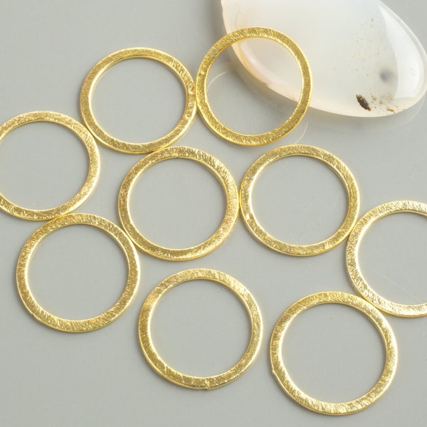 Brushed Gold Soldered Flat Rings or Silver-Plated---6 Sizes--- 15mm to 41mm