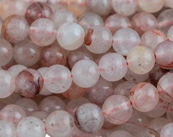 Naturalny czerwony hematoidowy lepidokrocyt kwarcowy 6 mm, 8 mm, 10 mm, okrągłe koraliki, rzadki czerwony kryształ kwarcu, potężny kamień energetyczny, 15,5" gładki