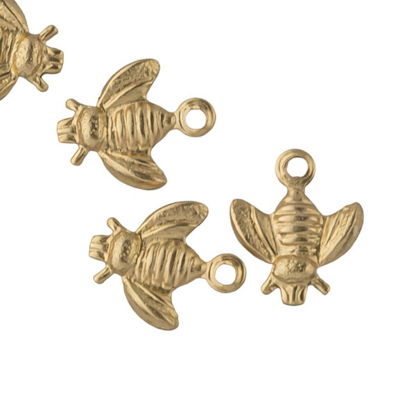 Gold Filled Bee Shell Charm- 14/20 Gold Filled- USA Product-6mm- 2 pieces per order