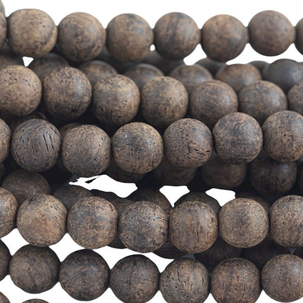 Natural Matte Brown Sandalwood beads Sandal wood, High Quality in Round- 6m, 8mm, 10mm- Wholesale Bulk or Single Strand! AAA Quality