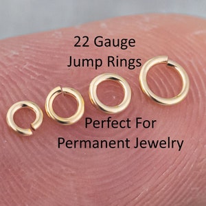 USA Gold Filled Jump Ring 22GA Open 22 Gauge GF - 14/20 Gold FIlled- USA Made Click and Lock Design- Perfect for Permanent Jewelry Jump Ring