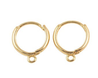 14mm 14k Gold Filled Earring Hoop Finding with Loop 1 paio 2 pezzi per ordine risultati orecchino pieno d'oro gioielli fatti a mano