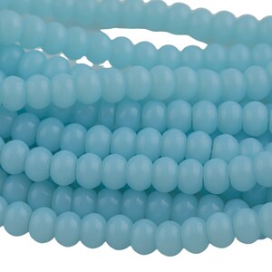 7x10mm Crystal Smooth Roundel 1 or 2 or 5 or 10 STRANDS- 16 Inch Strand- Aqua