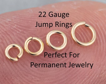 USA Gold Filled Jump Ring 22GA Open 22 Gauge GF - 14/20 Gold FIlled- USA Made Click and Lock Design- Perfect for Permanent Jewelry Jump Ring