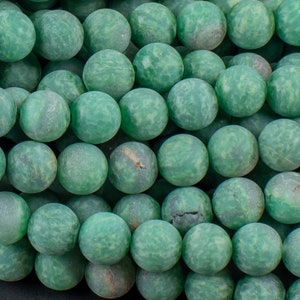 Natural Matte Rare African Green Jade Beads 4mm 6mm 8mm 10mm Round Beads 15.5" Strand Gemstone Beads