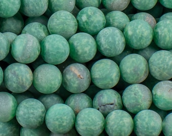 Natural Matte Rare African Green Jade Beads 4mm 6mm 8mm 10mm Round Beads 15.5" Strand Gemstone Beads