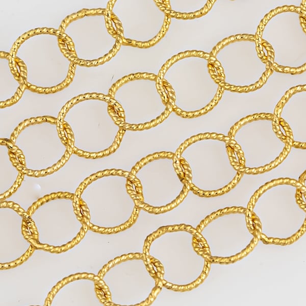 Gold Filled Texturized Round Chain, 3.4mm, Wholesale, BULK Low Price, Chain by foot