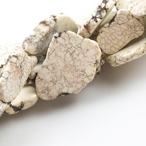 Natural White Turquoise Slices Slabs Gemstone Beads