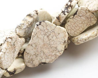 Natural White Turquoise Slices Slabs Gemstone Beads