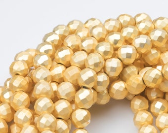 6MM MATTE GOLD HEMATITE GEMSTONE LOVE HEART LOOSE BEADS 15.5/"