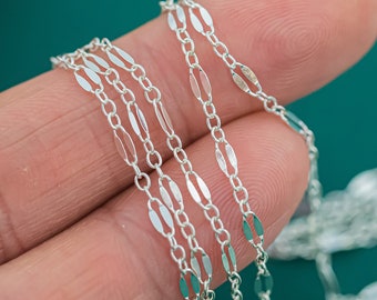 Double Flat- 2.7x5.0mm Sterling silver Chain Double Flat Oval Paper Clip Chain