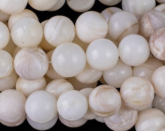 Natural Mother of Pearl, High Quality in Round Gemstone Beads Shell Beads