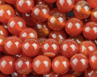 8mm 10mm Matte Orange Carnelian Round Gemstone Beads