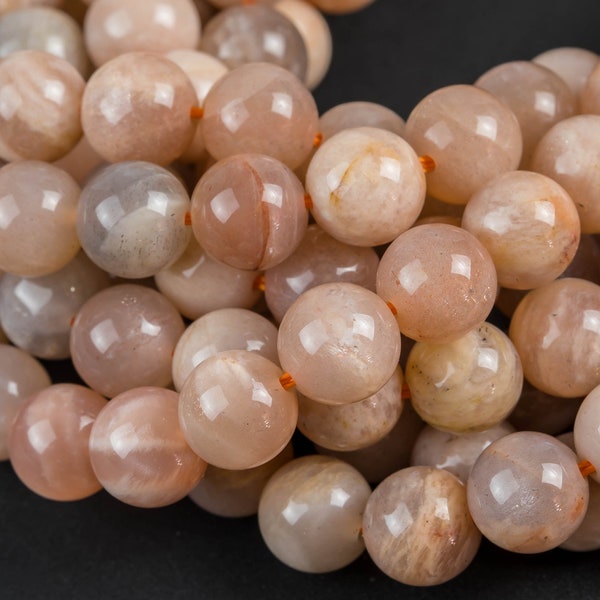 Natural Sunstone Pink Moonstone Beads High Quality in  Round- 4mm, 6mm, 8mm, 10mm, 12mm- Beautiful Light Color 15.5 - 16" AAA Quality