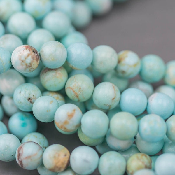 Cream Light Green Blue Turquoise  Round 6mm 8mm 10mm Full Strand 15.5-16" AAA Quality  Smooth Gemstone Beads