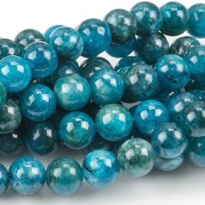 Natural Apatite Jade  Round Beads 6mm 8mm 10mm - Single or Bulk - 15.5&quot; AAA Quality  Smooth Gemstone Beads