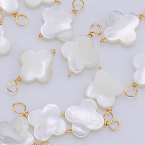 USA Gold Filled Shell Clover Permanent Jewelry Charms Handmade Clover Flower Approx 12mm Gold Filled Wire Made in USA