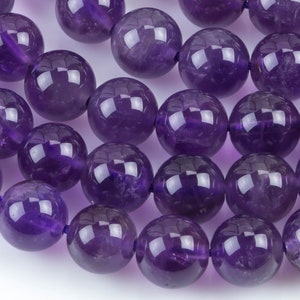 Natural AMETHYST Beads Gemstone Beads  Round- 8mm-Full Strand 15.5 inch Strand  Smooth Gemstone Beads