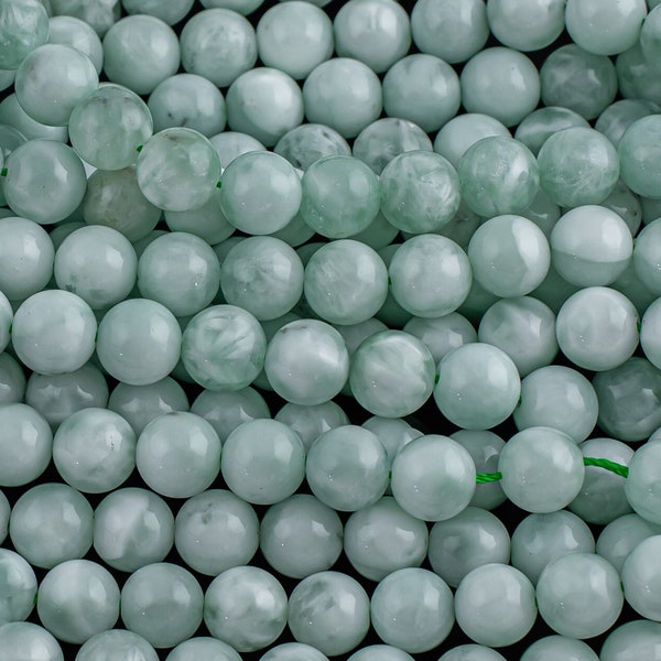 Grüne Mondstein Perlen Glatte runde Perlen 4mm 6mm 8mm 10mm 12mm 15,5 "Strang
