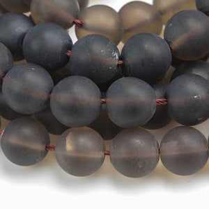 Natural Smokey Quartz beads, Matte Round, Full Strand, 4mm, 6mm, 10mm, or 12mm beads Gemstone Beads