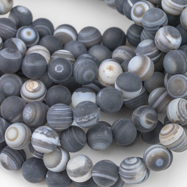 Natural Sardonyx- A Grade- Banded Agate, High Quality in Matte Round, 6mm, 8mm, 10mm Gemstone Beads