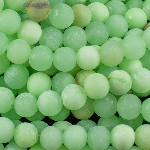 Natural Rare  African Green Flower Jade Matte Beads 4mm 6mm 8mm 10mm Round Beads 15.5" Strand Gemstone Beads