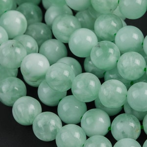 Natural Green Angelite Beads AAA Grade  Round - 6mm 8mm 10mm or 12mm - Full 15.5&quot; 15.5 inch strands  Smooth Gemstone Beads