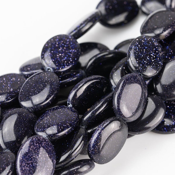 Blue Goldstone Beads Oval 2 sizes 15x12mm and 14x10mm 10mm 12mm