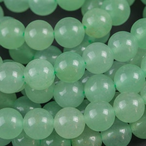 Natural Green Aventurine Adventrine, High Quality in  Round, 4mm, 6mm, 10mm, 12mm- Full 15.5 Inch Strand-   Smooth Gemstone Beads