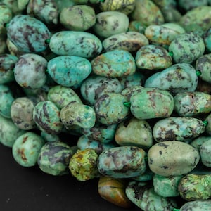 Natural African Turquoise Nuggets Beads -16 Inch strand - Wholesale pricing AAA Quality- Full 16 inch strand Gemstone Beads