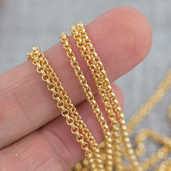 Gold Filled 2mm Rolo Chain, Wholesale, USA Made, Chain by foot