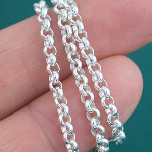 Sterling Silver Chain Rolo Chain 3mm 925 SS Made in USA by the Foot 925ss #15