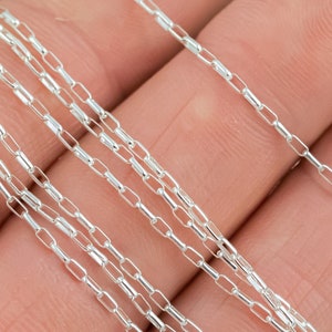 1.5mmx3mm Sterling silver Rectangular Draw Rolo Chain