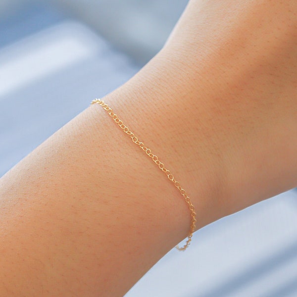 14k Gold Filled Chain - 1.3mm*2.0mm Round Cable Chain - Thin Chain - Delicate Chain - Gold Chain-- Round Chain