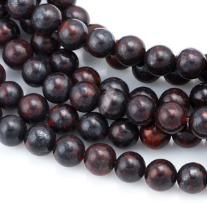 Natural Saffron Jasper Deep Red Mahogany Jasper, High Quality in  Round, 4mm, 6mm, 8mm, 10mm, 12mm- Full 16 inch strand AAA Quality  Smooth