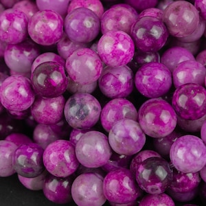 Natural Purple Lepidolite  Round.  4mm, 6mm, 8mm, 10mm, 12mm-Full Strand 15.5 inch Strand  Smooth Gemstone Beads
