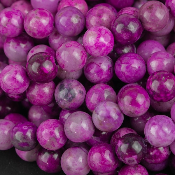 Natural Purple Lepidolite  Round.  4mm, 6mm, 8mm, 10mm, 12mm-Full Strand 15.5 inch Strand  Smooth Gemstone Beads