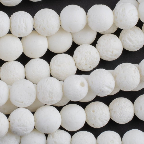 Natural White Coral, High Quality in  Round, 4mm, 6mm, 8mm, 10mm, 12mm-Full Strand 15.5 inch Strand  Smooth Gemstone Beads