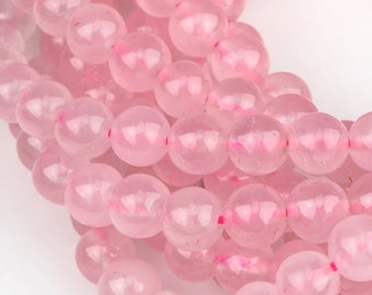 Rose Quartz Beads Natural , High Quality in  Round -Full Strand 15.5 inch Strand. Wholesale pricing! AAA Quality  Smooth Gemstone Beads